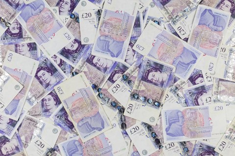 UK twenty pound banknotes