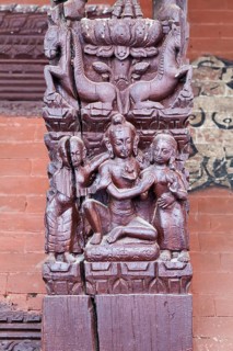 Erotic wood carvings at Bachhareshwari temple