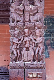 Erotic wood carvings at Bachhareshwari temple
