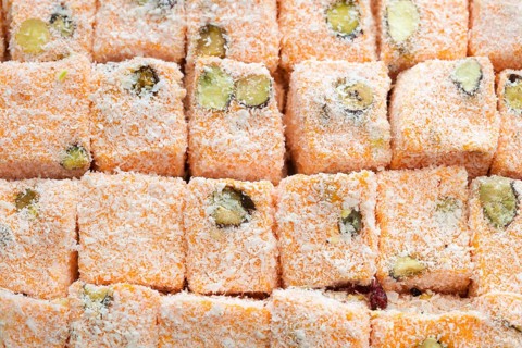 Typical Turkish delights with orange