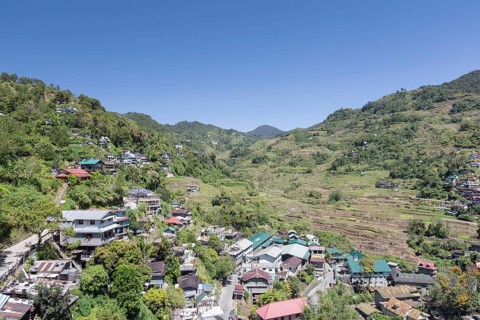 Banaue rice terraces and city