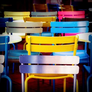Multicolored coffee chairs