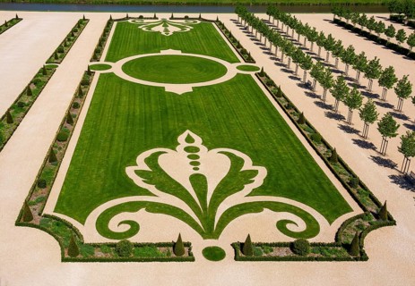 French gardens at Royal Chateau at Chambord
