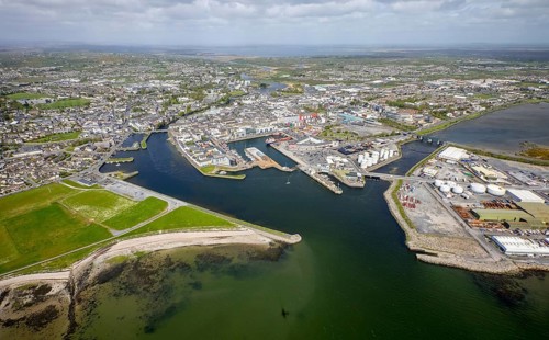 View of town and harbour
