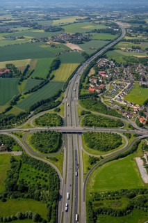 Motorway intersection A2 and main road B239 between Herford and Bad Salzuflen