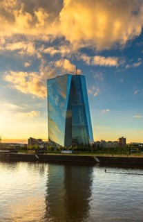 European Central Bank in the evening light
