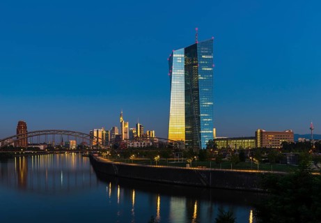 European Central Bank at sunrise