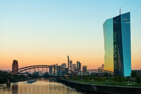European Central Bank at sunrise