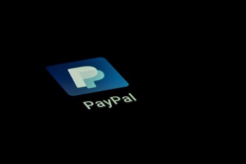 PayPal app icon on a display