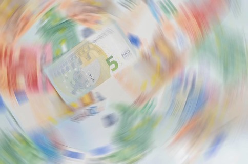 Various euro banknotes