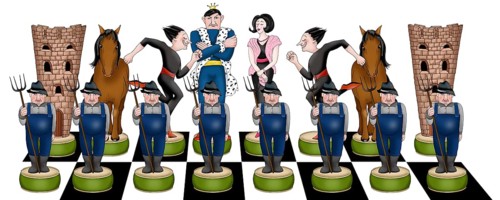Chess pieces towers