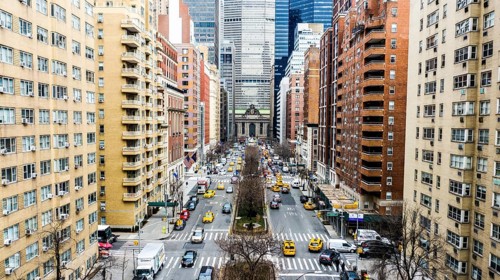 Looking north to Grand Central Terminal from Park Avenue and 35th street
