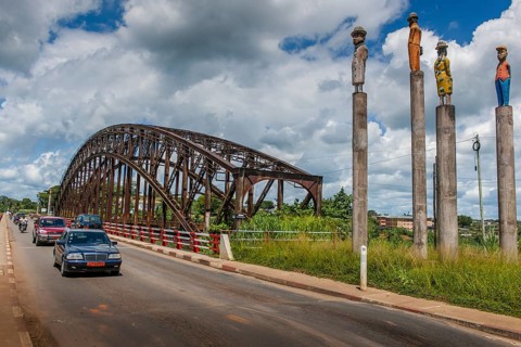 Road next to the old bridge