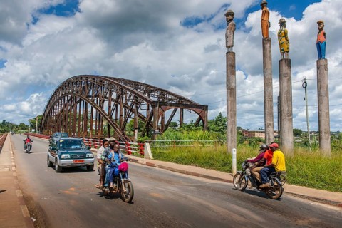 Road next to the old bridge