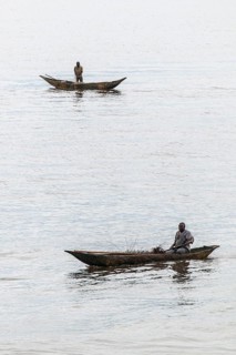 Two fishermen in a pirogue