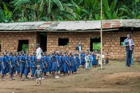Schoolchildren in uniforms