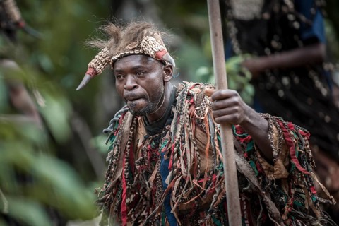 Men of the ethnic group of the Bamileke with traditional masks