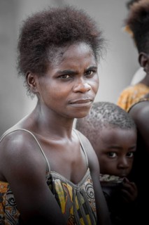 Pygmy woman and child