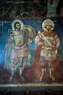 Old fresco in the church Kisha e Shen Kollit