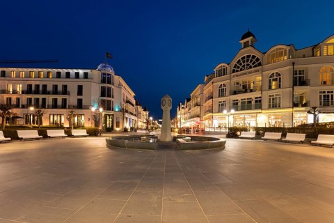Clock tower and fountain