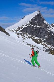 Woman ski touring