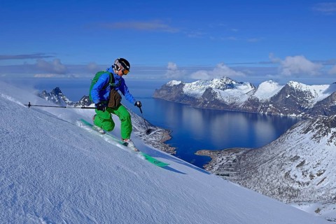 Woman skiing