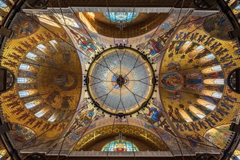 Dome interior of the Naval Cathedral in Kronstadt