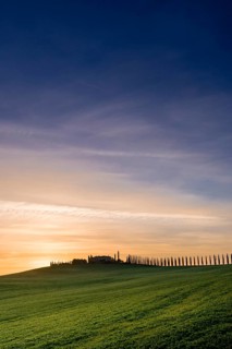 Typical green Tuscan landscape in Bagno Vignoni