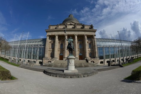 Bavarian State Chancellery with equestrian statue of Otto von Wittelsbach
