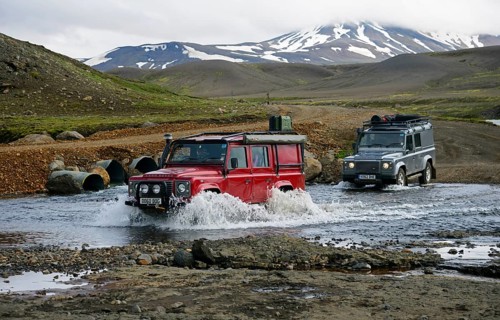 Cars crossing ford