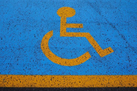 Pictogram of a parking space for disabled persons