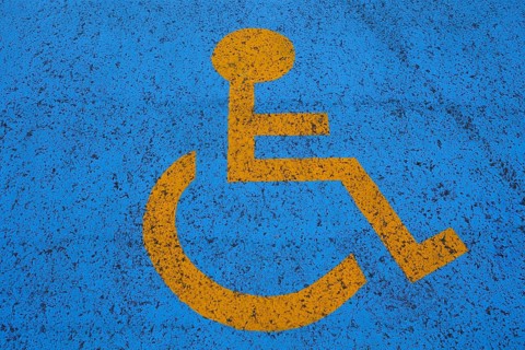 Pictogram of a parking space for disabled persons