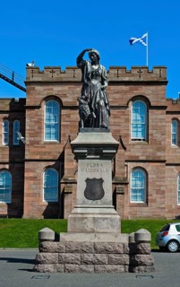 Memorial to Flora MacDonald in front of Inverness Castle