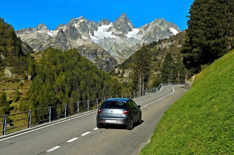 Car on mountain road