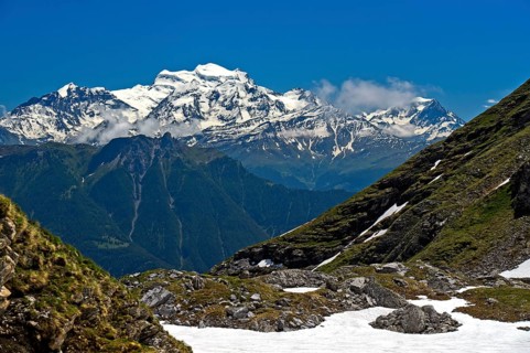 Grand Combin massif over the Rhone valley