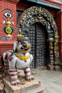 Guard figure at the entrance to Taleju Temple