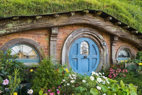 Hobbit Cave with Blue Door