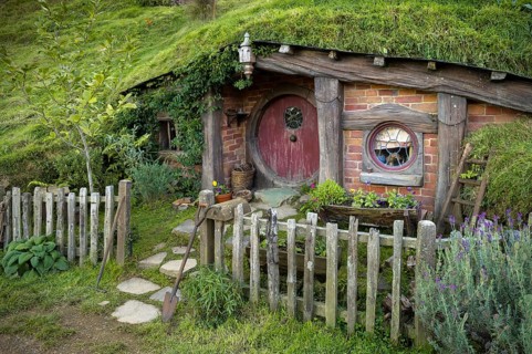 Hobbit Cave with Red Door