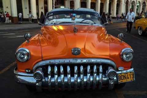 Orange vintage car
