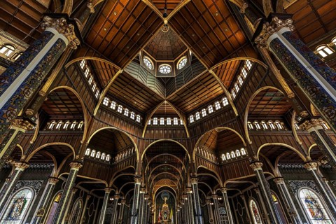 Interior view cathedral in Cartago