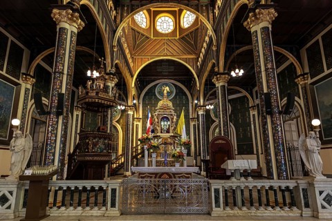 Interior view cathedral in Cartago