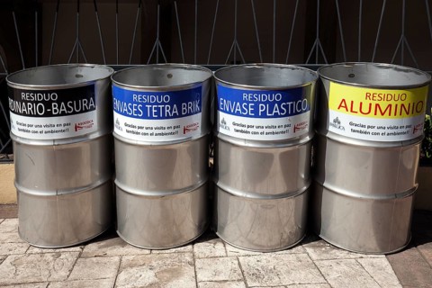 Various waste bins for waste separation
