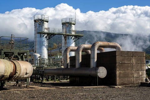 Geothermal power plant at the Rincon de la Vieja volcano