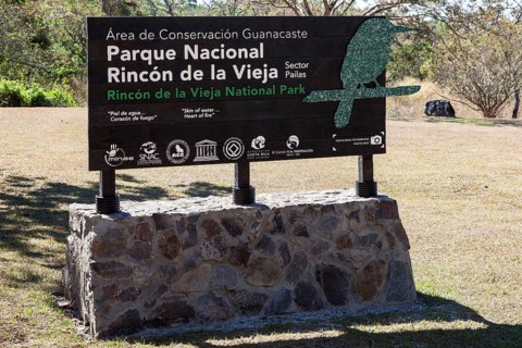 Entrance sign to the National Park Rincon de la Vieja