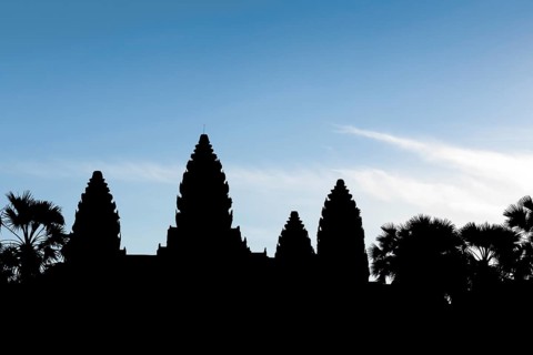 Silhouette of the temples of Angkor Wat