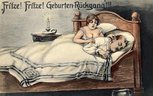 Satire on the subject of falling birth rates in the 1920s