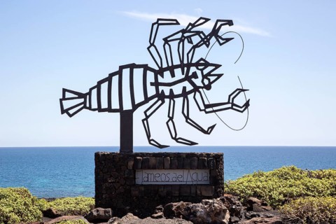 Crab sculpture by Cesar Manrique at Jameos del Aqua