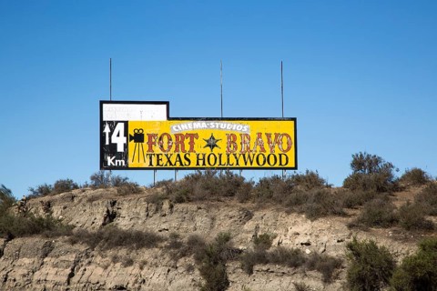 Sign advertising Fort Bravo Texas Hollywood
