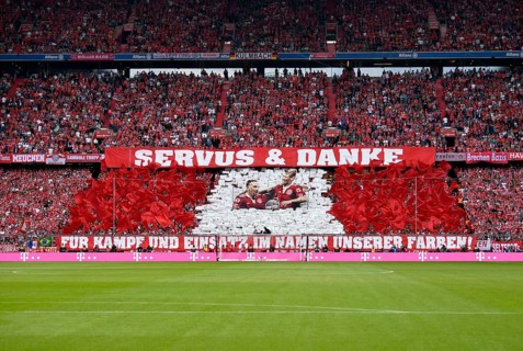 Fan choreography for the farewell of Franck Ribery and Arjen Robben