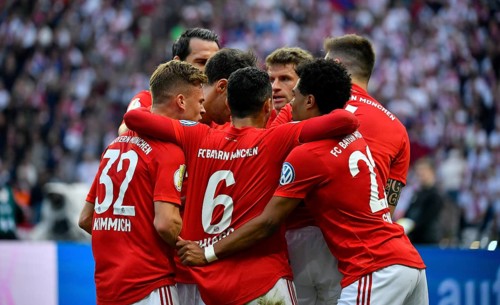 Goal celebration at FC Bayern Munich
